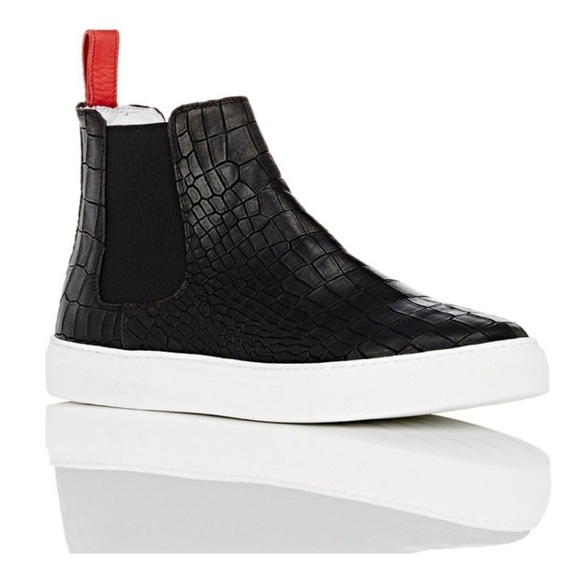 Del Toro Black Crocodile Embossed Chelsea Sneakers main image 4